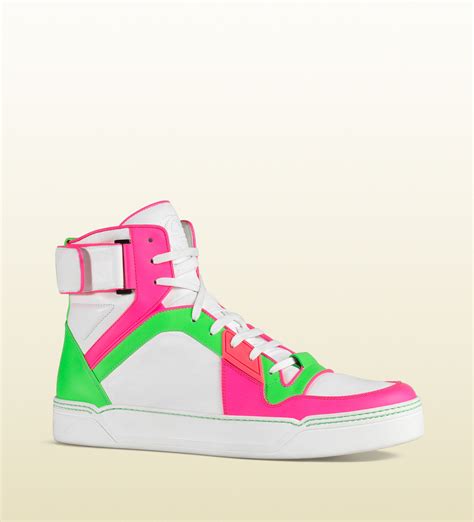 neon gucci high tops|mr porter Gucci high top sneakers.